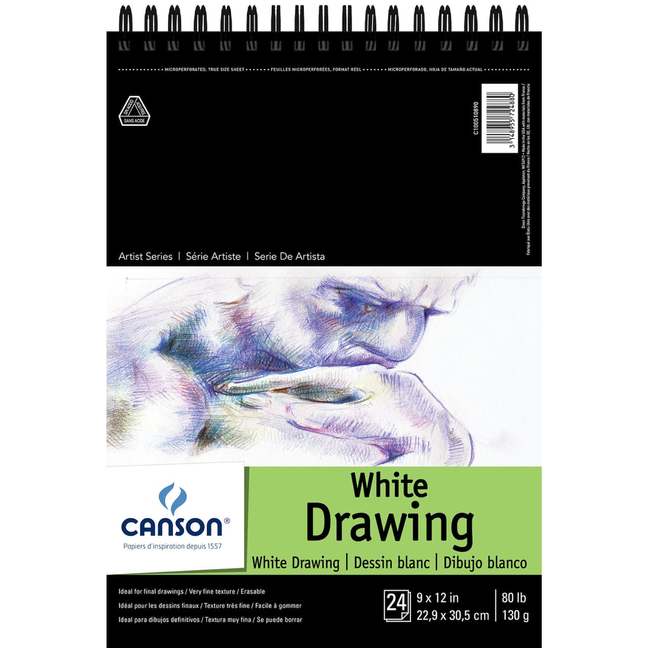 Canson® 1557® Artist Series Pure White Drawing Pad